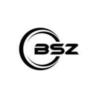 bsz brev logotyp design i illustration. vektor logotyp, kalligrafi mönster för logotyp, affisch, inbjudan, etc.