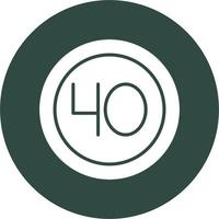 40 Geschwindigkeit Grenze Vektor Symbol