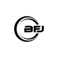 bfj brev logotyp design i illustration. vektor logotyp, kalligrafi mönster för logotyp, affisch, inbjudan, etc.