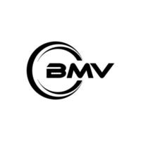 bmv brev logotyp design i illustration. vektor logotyp, kalligrafi mönster för logotyp, affisch, inbjudan, etc.