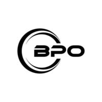 bpo brev logotyp design i illustration. vektor logotyp, kalligrafi mönster för logotyp, affisch, inbjudan, etc.