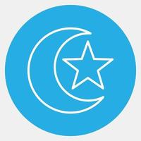 Symbol Mond und Stern. islamisch Elemente von Ramadan, eid al fitr, eid al Adha. Symbole im Blau Stil. gut zum Drucke, Poster, Logo, Dekoration, Gruß Karte, usw. vektor