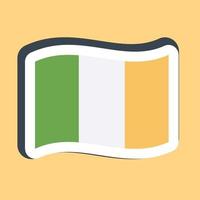 klistermärke irland flagga. st. Patricks dag firande element. Bra för grafik, affischer, logotyp, fest dekoration, hälsning kort, etc. vektor