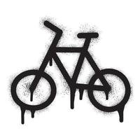 graffiti cykel ikon med svart spray måla. vektor illustration