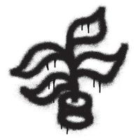 Pflanze Topf Symbol mit schwarz sprühen malen. Vektor Illustration.