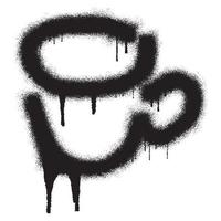 Graffiti Tasse Symbol mit schwarz sprühen malen. Vektor Illustration