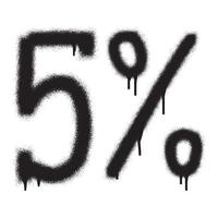 5 procent med svart spray måla. vektor illustration.