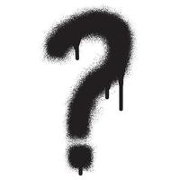 Frage Kennzeichen Symbol mit schwarz sprühen malen. Vektor Illustration.