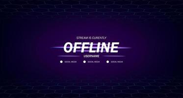 moderne Hintergrund Bildschirmschoner Offline-Stream-Gaming mit Sechseck Rahmen Hintergrund vektor