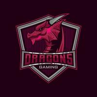 Drachen Vektor Maskottchen Logo Design mit modern Illustration Konzept Stil zum Abzeichen. wütend Drachen Illustration zum Sport und Esport Team.