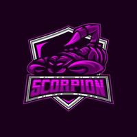 scorpion logotyp. scorpion e-sport maskot logotyp design vektor illustration mall