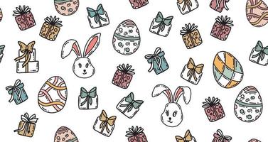 glücklich Ostern. Kaninchen Ohren. Hand gezeichnet Illustration. vektor