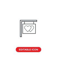 kärlek tecken redigerbar stroke ikon vektor
