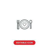 romantisch Abendessen editierbar Schlaganfall Symbol vektor