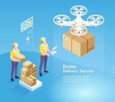 drone leverans service teknik. vektor illustrationer.