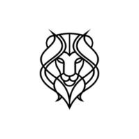 Strichzeichnungen Löwe Logo Design vektor