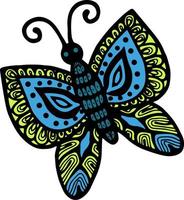 Vektor Illustration von ein hell Schmetterling auf ein Weiß Hintergrund, Vektor Schmetterling, Logo Idee, Färbung Bücher, Zeitschriften, Drucken auf Kleidung, Werbung. schön Schmetterling Illustration.