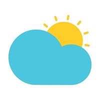 Sonne mit Wolke Symbol Clip Art zum Wetter Vektor Illustration