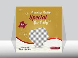 särskild ramadan mat meny social media mat vektor mall design