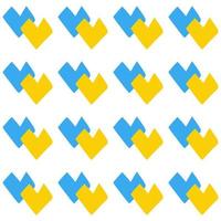 nahtlos Muster mit gestalten Herzen Ukraine National Blau und Gelb Farbe auf Weiß Hintergrund vektor
