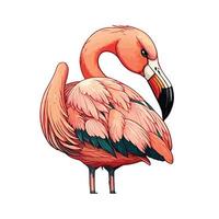 söt flamingo tecknad serie stil vektor