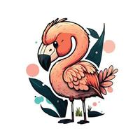 süß Flamingo Karikatur Stil vektor
