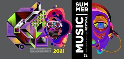 Sommer Musik Tag Festival Banner vektor