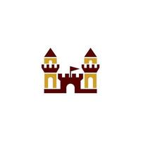 Schloss Gebäude Logo Design mit Farbe Muster und Weiß Hintergrund vektor