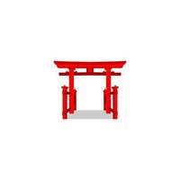 en röd toriien tabell med en vit bakgrund och en skugga. vektor