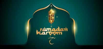 Ramadan Kareem islamische goldene Moschee Grußkarte vektor