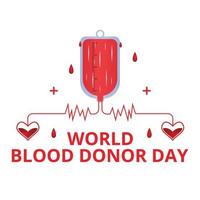 världens blodgivare dag koncept med händer som donerar blod vektor