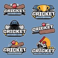 Logo einstellen zum Kricket Sport vektor