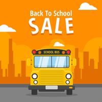 Tillbaka till skolan försäljning skolbuss vektor