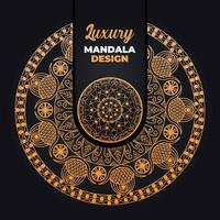 lyx dekorativ mandala design bakgrund i guld Färg. ramadan stil dekorativ mandala. arabicum islamic mandala för skriva ut, affisch, omslag, flygblad, baner. indian, kunglig, turkiska, yoga vektor