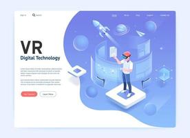 Virtual-Reality-Brille digitales Technologiekonzept. Vektor-Illustrationsgrafik. vektor