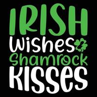 irisch wünscht sich Kleeblatt Küsse SVG, irisch SVG, st Pastetchen Tag, komisch SVG, Heilige Patrick, Patricks Tag, Heilige Patrick's Tag, St Patrick SVG, st Patrick's Tag svg vektor
