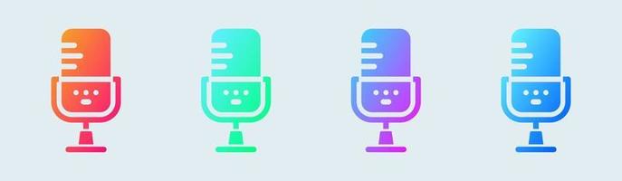 mikrofon fast ikon i lutning färger. podcast tecken vektor illustration