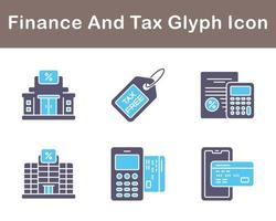 finansiera och beskatta vektor ikon uppsättning