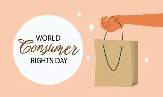 Welt Verbraucher Rechte Tag Vektor Illustration. geeignet zum Gruß Karte Poster und Banner.