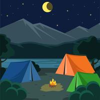 Nacht Camping Illustration Vektor