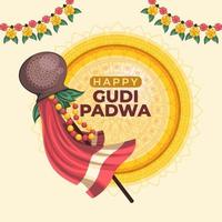 glad gudi padwa bakgrund vektor