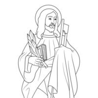 helgon James de mindre apostel vektor illustration översikt svartvit