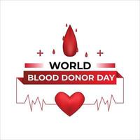 värld blod givare dag vektor
