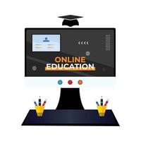 Online-Konzept für Bildung und Wissen vektor
