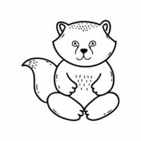tanuki. japansk tvättbjörn hund. vektor klotter illustration. djur- är symbol av japan. skiss.