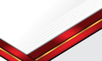 moderna vektorabstrakta röda och guldränder på vit bakgrund. elegant konceptdesignvektormall för ram, omslag, banner, kortanvändning vektor