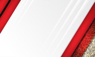moderna vektorabstrakta röda och guldränder på vit bakgrund. elegant konceptdesignvektormall för ram, omslag, banner, kortanvändning vektor