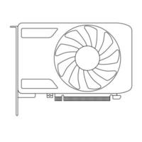 vga-grafikkartenumrisssymbolillustration auf isoliertem weißem hintergrund vektor