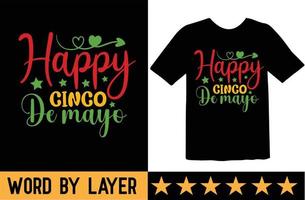 Lycklig cinco de mayo svg t skjorta design vektor