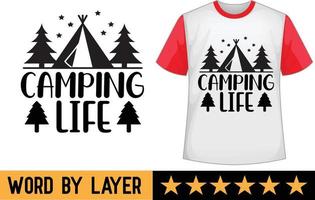 camping liv svg t skjorta design vektor